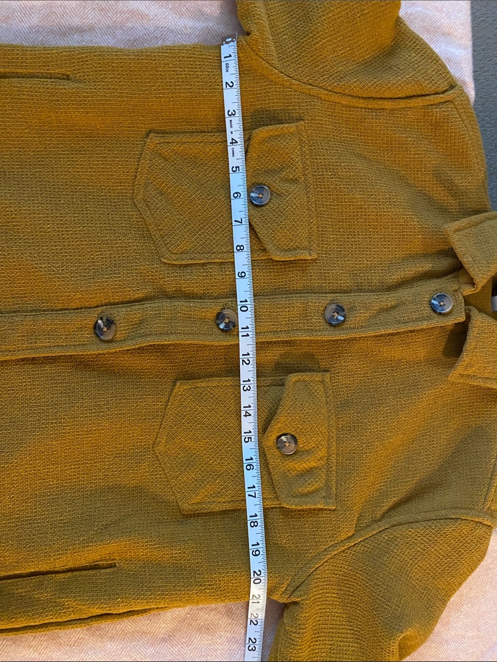 Design Lab Lord & Taylor Mustard Button-Up Shacket - Picture 9 of 10